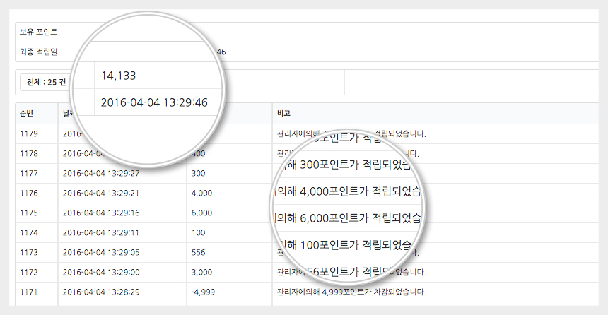 워드프레스 쇼핑몰 엠샵 포인트 로그